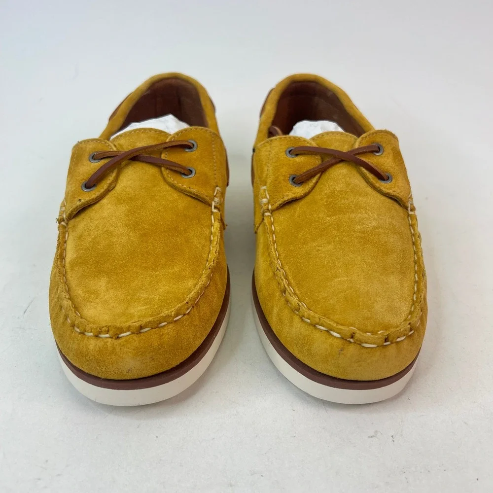 Allen Edmonds Force 10 Mens 9.5 D Yellow‎ Suede Boat Shoes Loafers